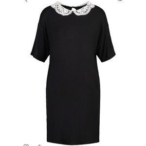 Boohoo Lace Collar Shift Dress